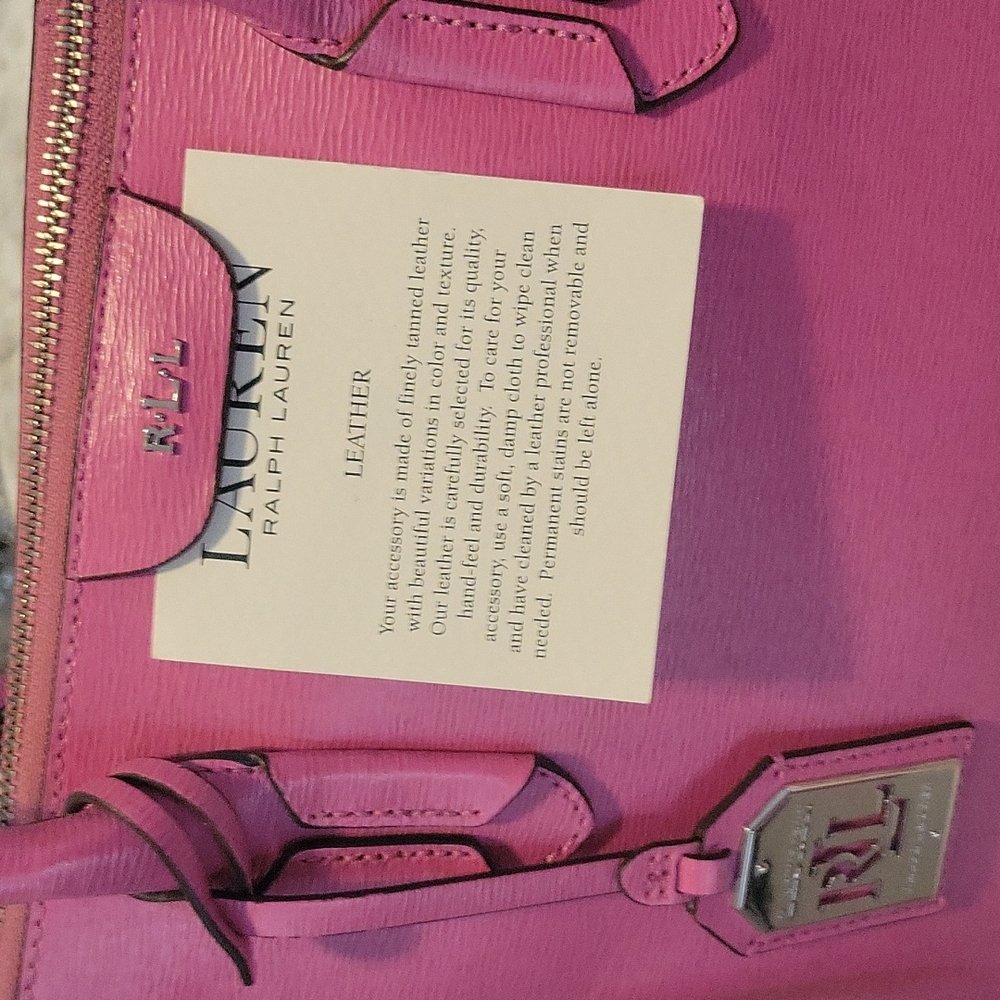 Ralph Lauren pink leather dome satchel crossbody - Picture 9 of 9